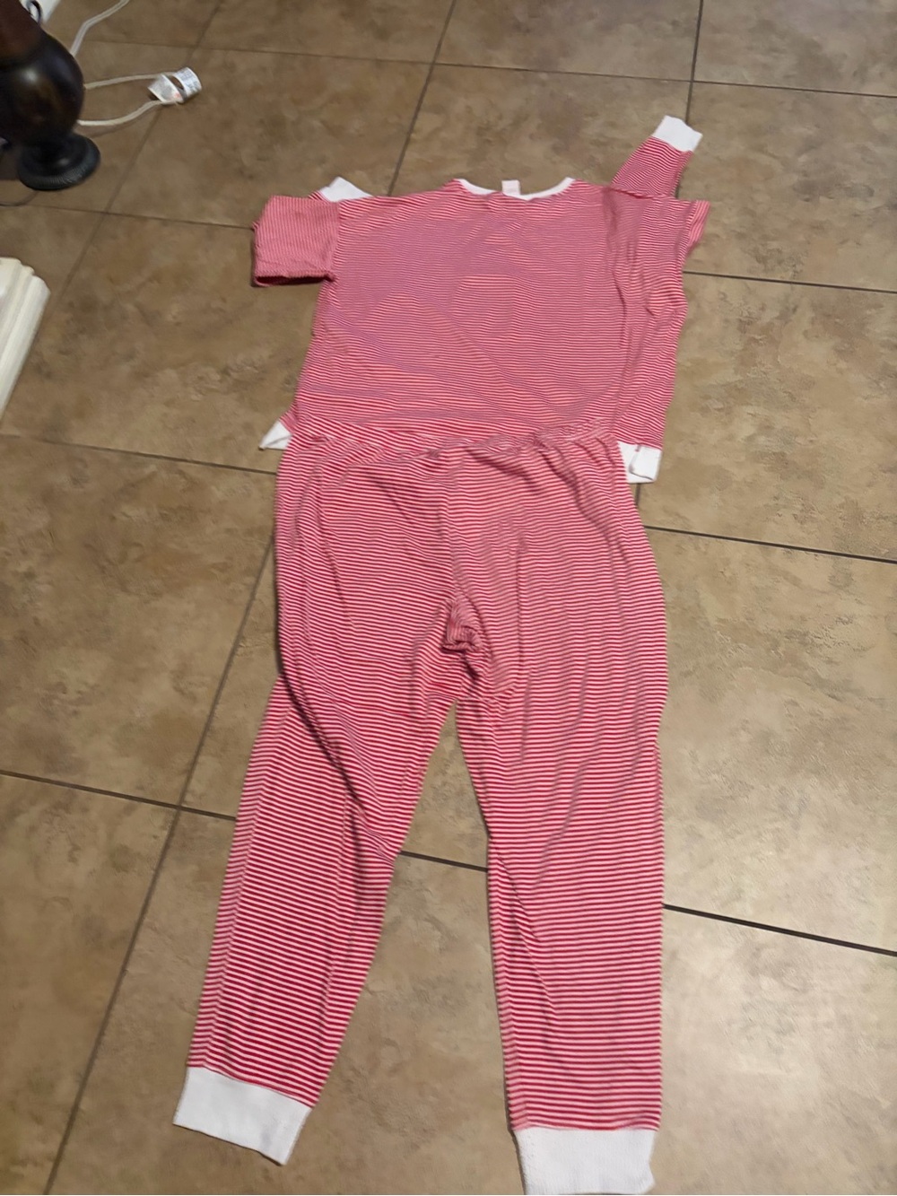 Red & White Striped Two-Piece Pajama Set